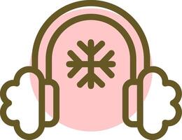 Earmuff Linear Circle Icon vector