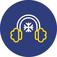 Earmuff Dual Line Circle Icon vector