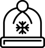 Pom Pom Beanie Line Icon vector