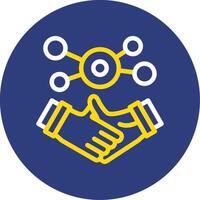 Business handshake for networking Dual Line Circle Icon vector