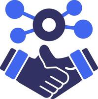 Business handshake for networking Solid Two Color Icon vector