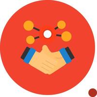 Business handshake for networking Flat Shadow Icon vector