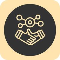 Business handshake for networking Linear Round Icon vector