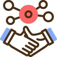 Business handshake for networking Color Filled Icon vector