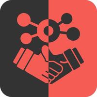 Business handshake for networking Red Inverse Icon vector