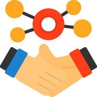 Business handshake for networking Flat Icon vector