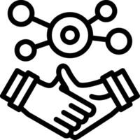 Business handshake for networking Line Icon vector