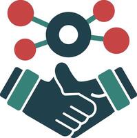 Business handshake for networking Line Circle Icon vector