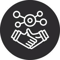 Business handshake for networking Inverted Icon vector