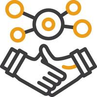 Business handshake for networking Glyph Two Color Icon vector