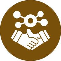 Business handshake for networking Glyph Circle Icon vector