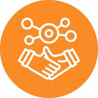 Business handshake for networking Outline Circle Icon vector