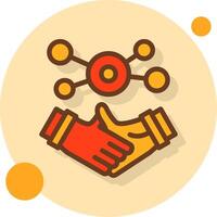 Business handshake for networking Filled Shadow Circle Icon vector