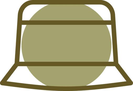 Bucket Hat Linear Circle Icon vector
