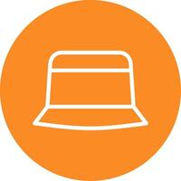 Bucket Hat Outline Circle Icon vector