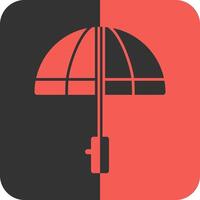 Umbrella Red Inverse Icon vector