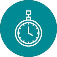 Pocket Watch Outline Circle Icon vector