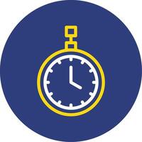 Pocket Watch Dual Line Circle Icon vector