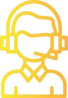 Person with headset symbolizing communication Linear Gradient Icon vector