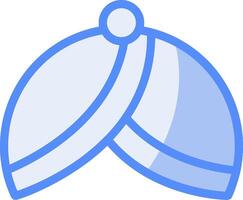 Turban Line Filled Blue Icon vector