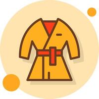 Kimono Filled Shadow Circle Icon vector