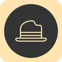 Bowler Hat Linear Round Icon vector