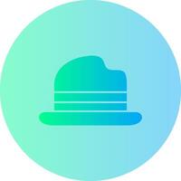 Bowler Hat Gradient Circle Icon vector