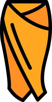 Sarong Line Filled Icon