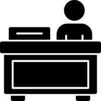 Registration desk Glyph Icon vector