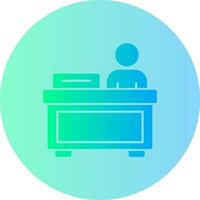 Registration desk Gradient Circle Icon vector