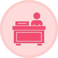 Registration desk Multicolor Circle Icon vector