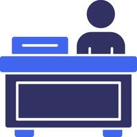 Registration desk Solid Two Color Icon vector