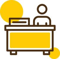 Registration desk Yellow Lieanr Circle Icon vector