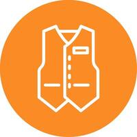 Waistcoat Outline Circle Icon vector