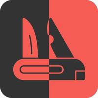Pocket Knife Red Inverse Icon vector