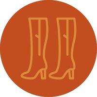 Thigh High Boots Line Multi color Icon vector