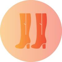 Thigh High Boots Gradient Circle Icon vector