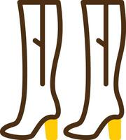 Thigh High Boots Yellow Lieanr Circle Icon vector