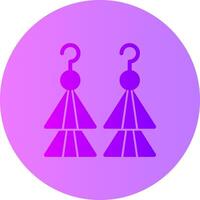 Tassel Earrings Gradient Circle Icon vector