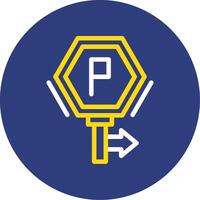 Parking restricted zone Dual Line Circle Icon vector