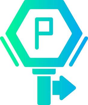 Parking restricted zone Solid Multi Gradient Icon vector