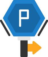 Parking restricted zone Flat Icon vector