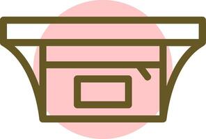 Waist Bag Linear Circle Icon vector