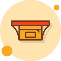 Waist Bag Filled Shadow Circle Icon vector