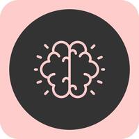 Mind Glow Linear Round Icon vector