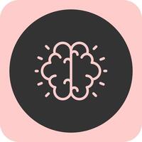 Mind Glow Linear Round Icon vector