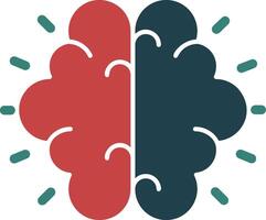 Mind Glow Glyph Two Color Icon vector