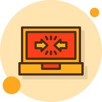 Learn Nudge Filled Shadow Circle Icon vector