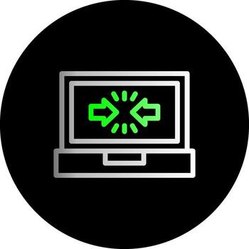 aprender empujar doble degradado circulo icono vector