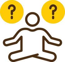 Quiz Zen Yellow Lieanr Circle Icon vector